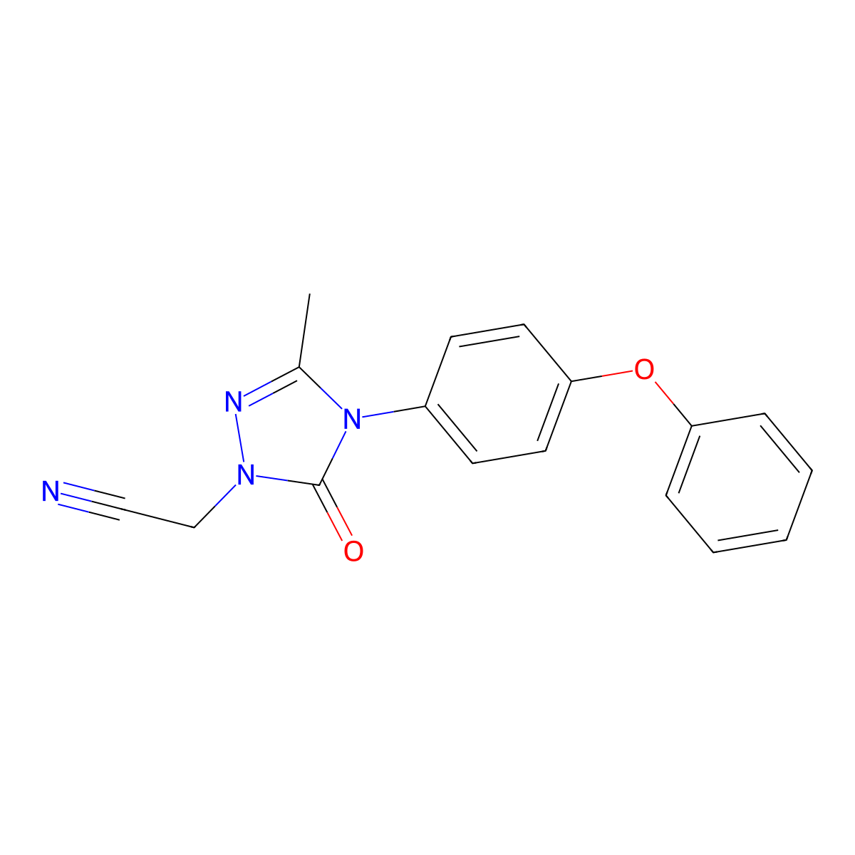 2-[3-methyl-5-oxo-4-(4-phenoxyphenyl)-4,5-dihydro-1H-1,2,4-triazol-1-yl]acetonitrile molecular structure, CAS 860789-02-2