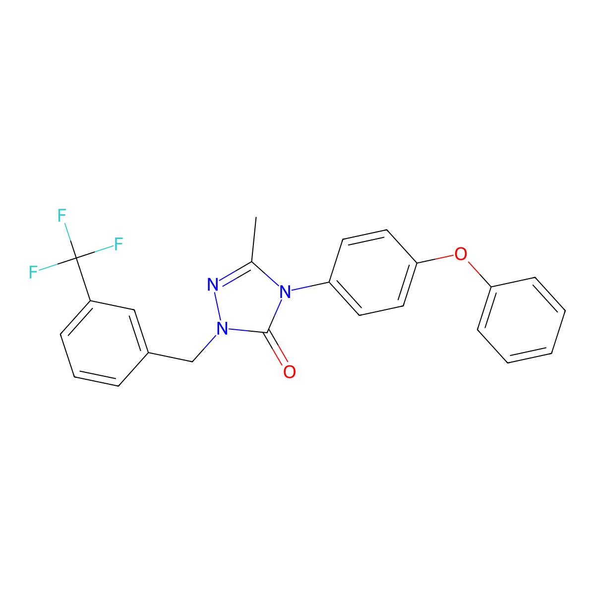 5-Methyl-4-(4-phenoxyphenyl)-2-[[3-(trifluoromethyl)phenyl]methyl]-1,2,4-triazol-3-one molecular structure, CAS 860789-03-3