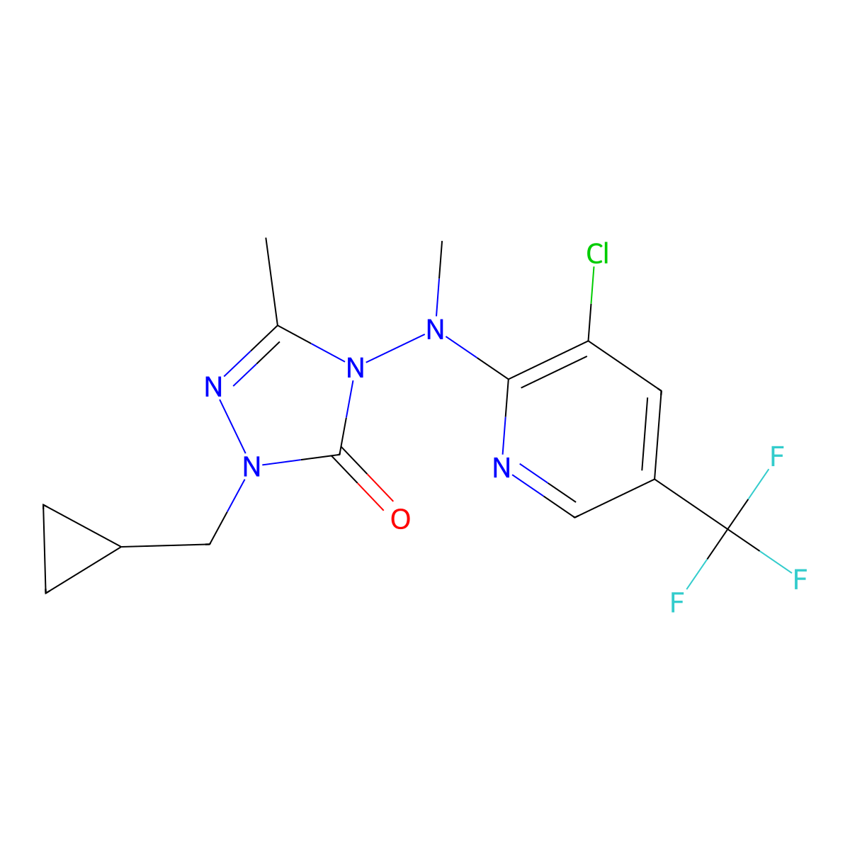 4-[[3-chloro-5-(trifluoromethyl)-2-pyridinyl](methyl)amino]-2-(cyclopropylmethyl)-5-methyl-2,4-dihydro-3H-1,2,4-triazol-3-one molecular structure, CAS 860789-13-5