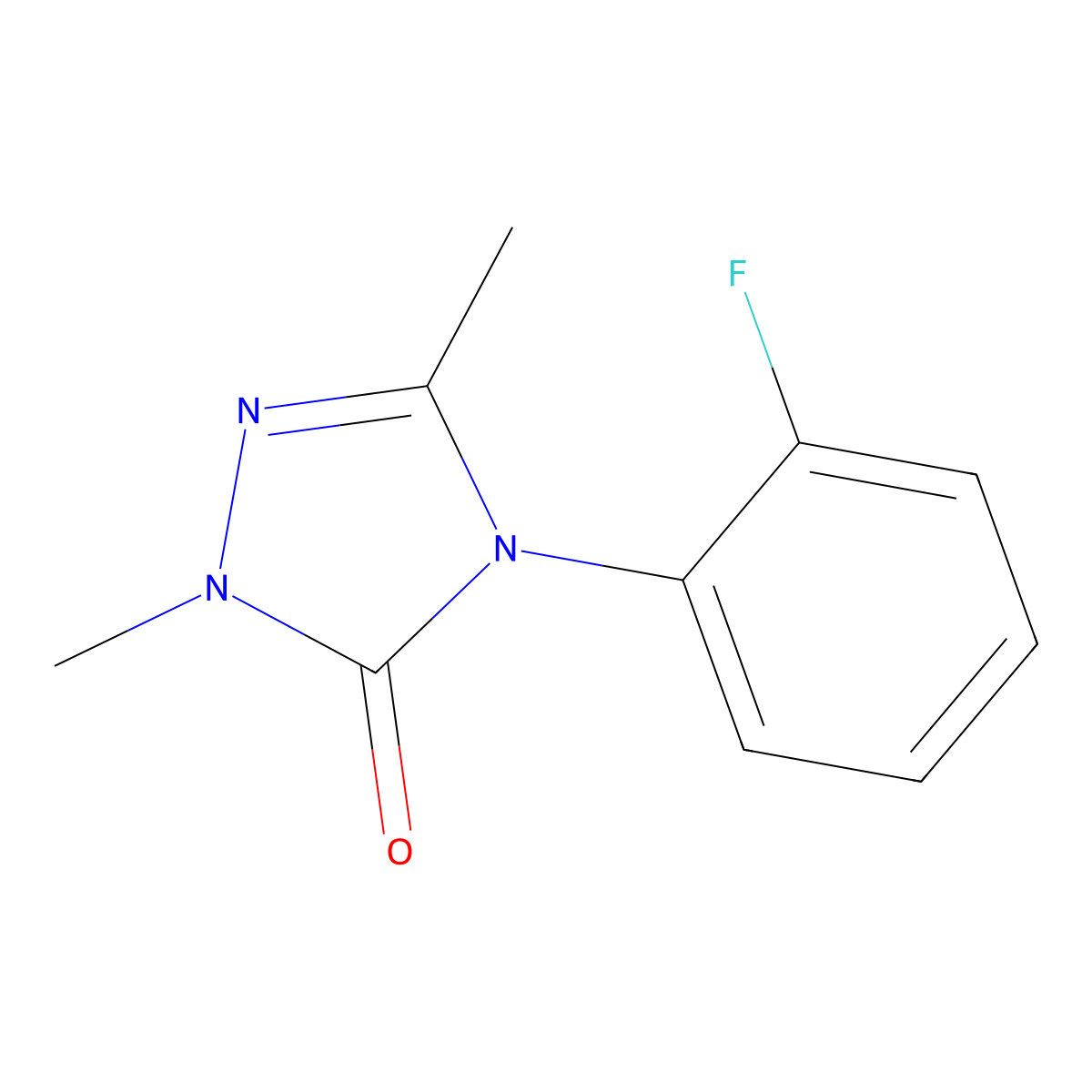 4-(2-fluorophenyl)-2,5-dimethyl-2,4-dihydro-3H-1,2,4-triazol-3-one molecular structure, CAS 860789-15-7