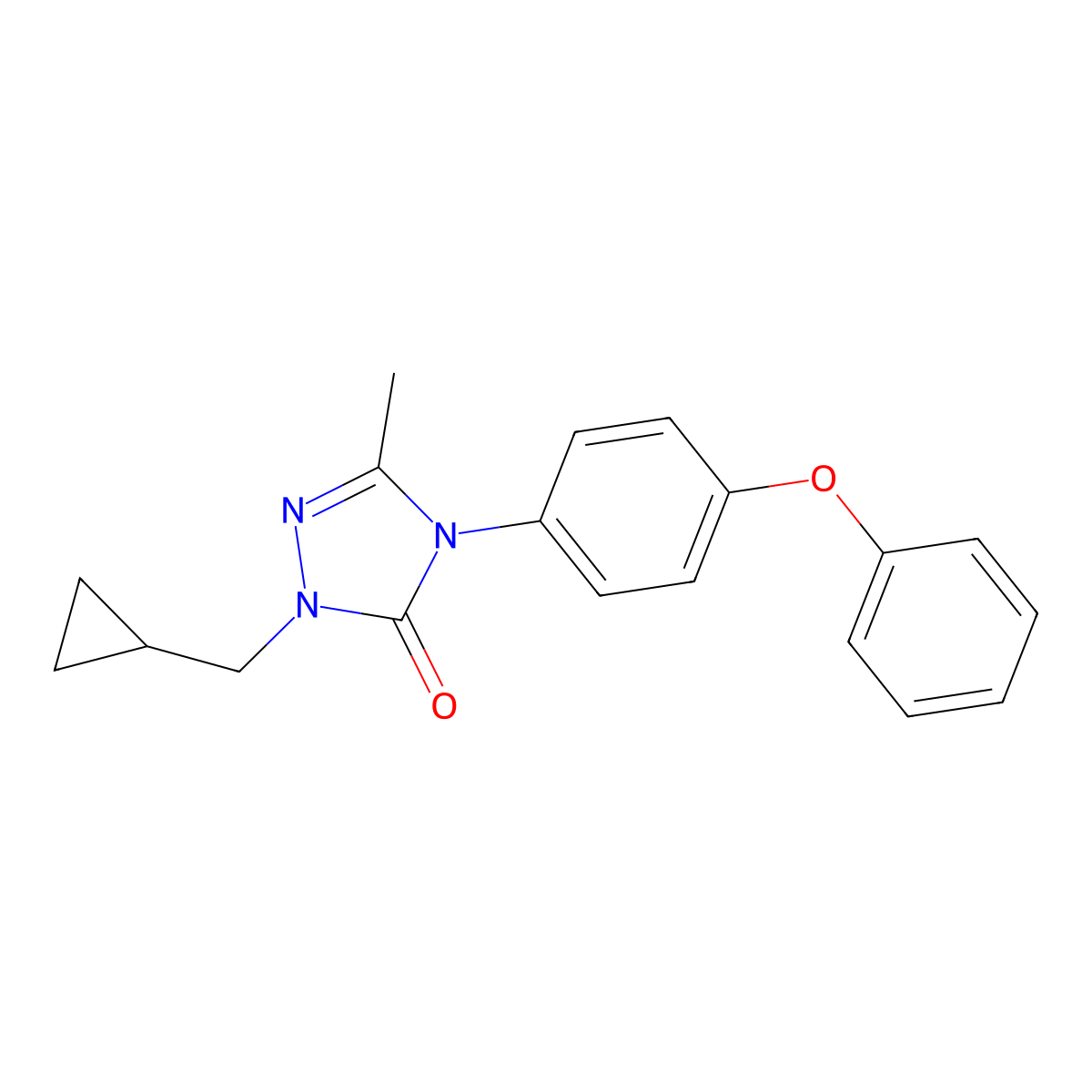 2-(cyclopropylmethyl)-5-methyl-4-(4-phenoxyphenyl)-2,4-dihydro-3H-1,2,4-triazol-3-one molecular structure, CAS 860789-20-4