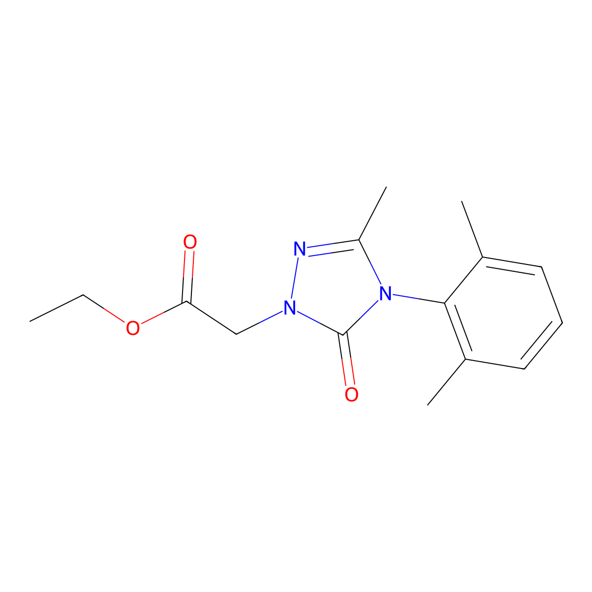 ethyl 2-[4-(2,6-dimethylphenyl)-3-methyl-5-oxo-4,5-dihydro-1H-1,2,4-triazol-1-yl]acetate molecular structure, CAS 860789-22-6