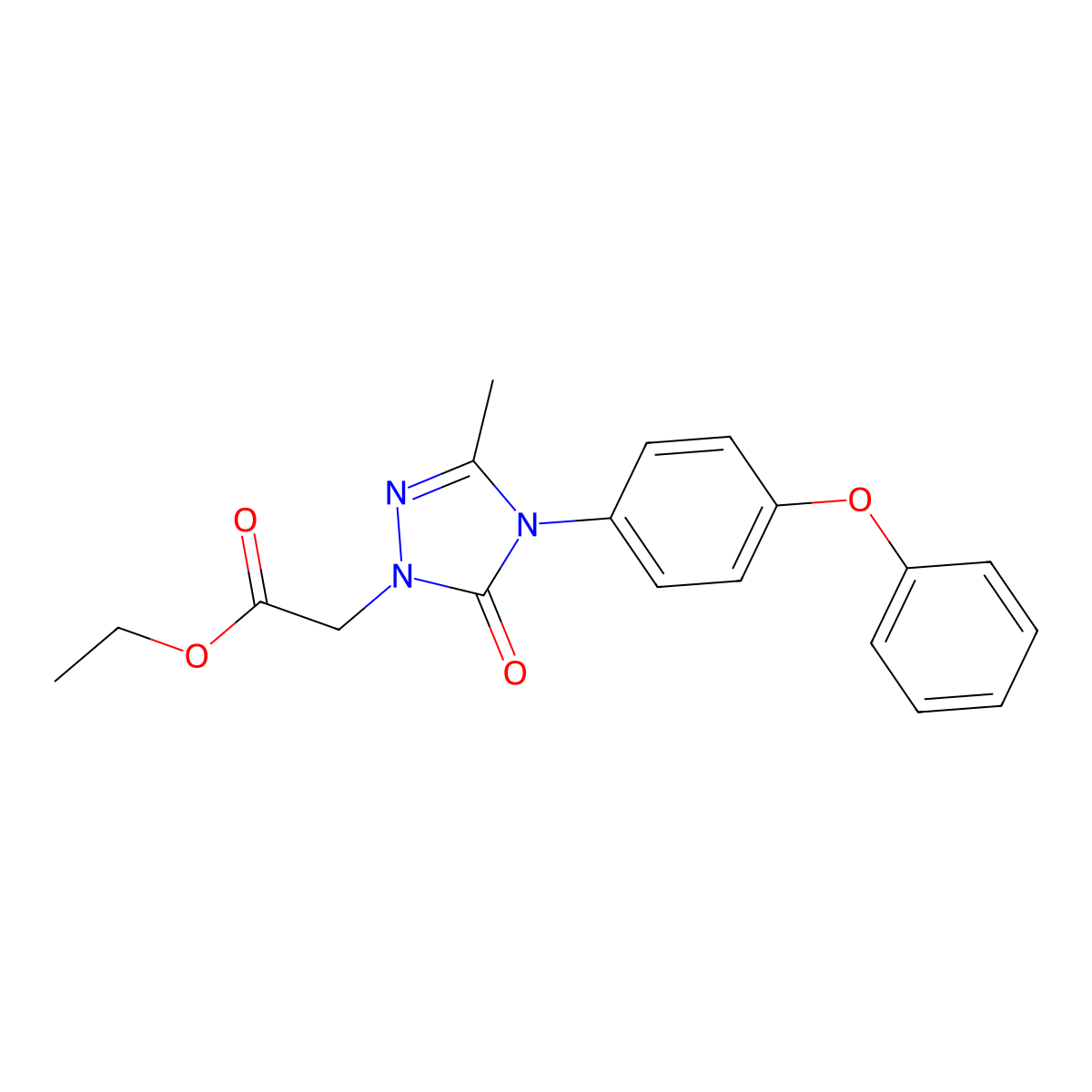ethyl 2-[3-methyl-5-oxo-4-(4-phenoxyphenyl)-4,5-dihydro-1H-1,2,4-triazol-1-yl]acetate molecular structure, CAS 860789-24-8