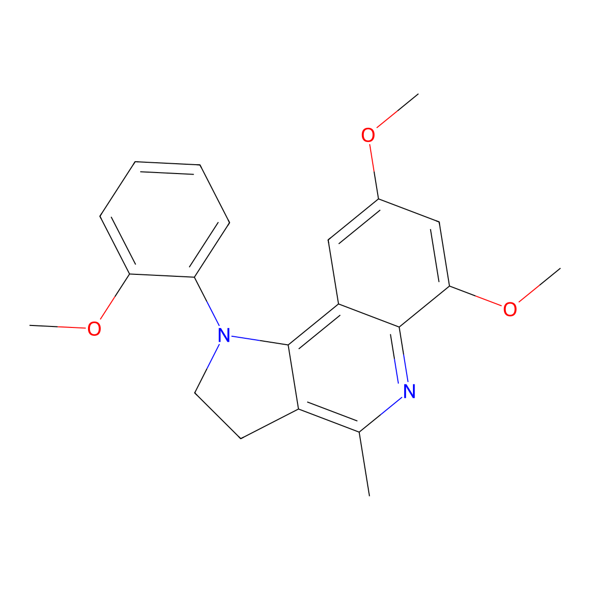 6,8-dimethoxy-1-(2-methoxyphenyl)-4-methyl-2,3-dihydro-1H-pyrrolo[3,2-c]quinoline molecular structure, CAS 860789-27-1