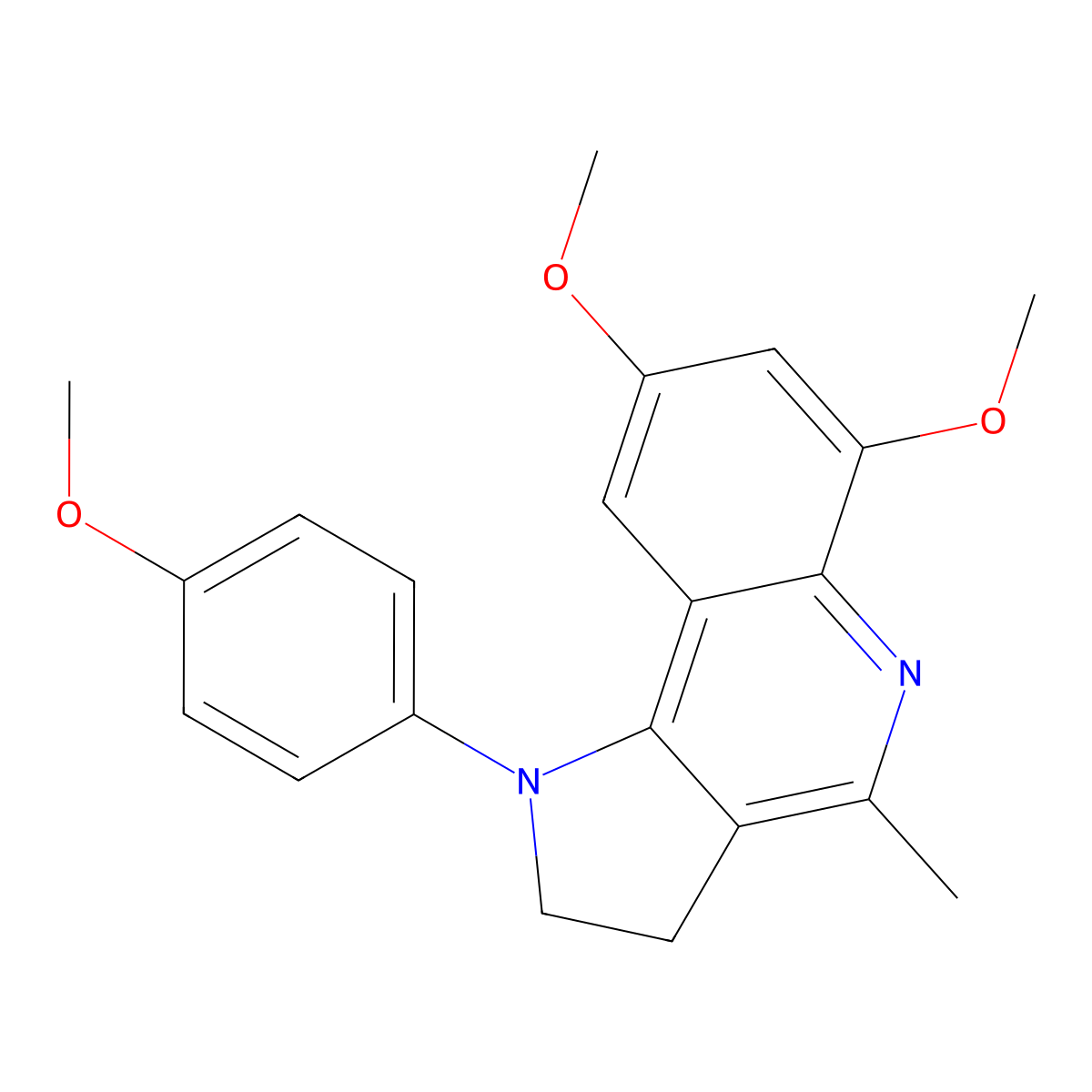 6,8-dimethoxy-1-(4-methoxyphenyl)-4-methyl-2,3-dihydro-1H-pyrrolo[3,2-c]quinoline molecular structure, CAS 860789-29-3