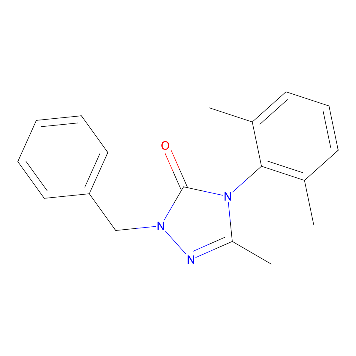 2-benzyl-4-(2,6-dimethylphenyl)-5-methyl-2,4-dihydro-3H-1,2,4-triazol-3-one molecular structure, CAS 860789-30-6