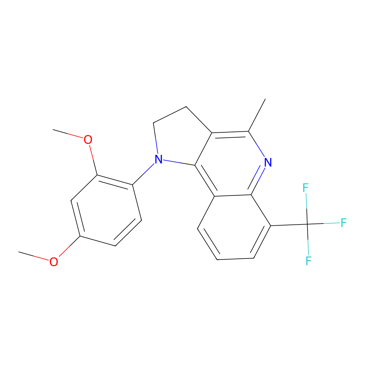 1-(2,4-dimethoxyphenyl)-4-methyl-6-(trifluoromethyl)-2,3-dihydro-1H-pyrrolo[3,2-c]quinoline molecular structure, CAS 860789-33-9