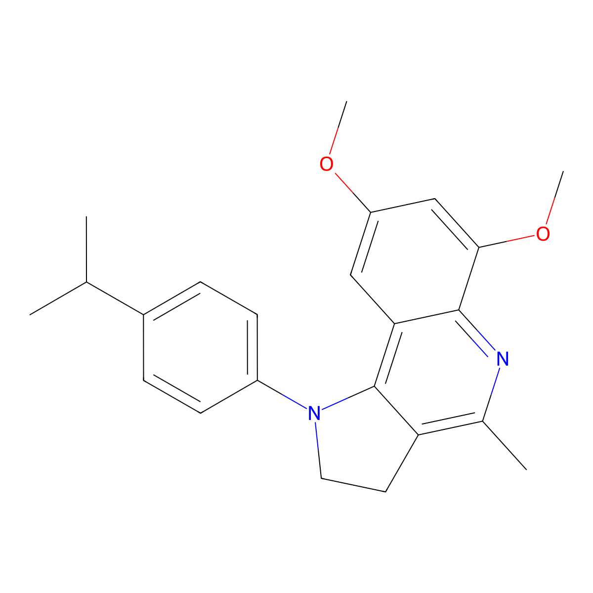 1-(4-isopropylphenyl)-6,8-dimethoxy-4-methyl-2,3-dihydro-1H-pyrrolo[3,2-c]quinoline molecular structure, CAS 860789-38-4