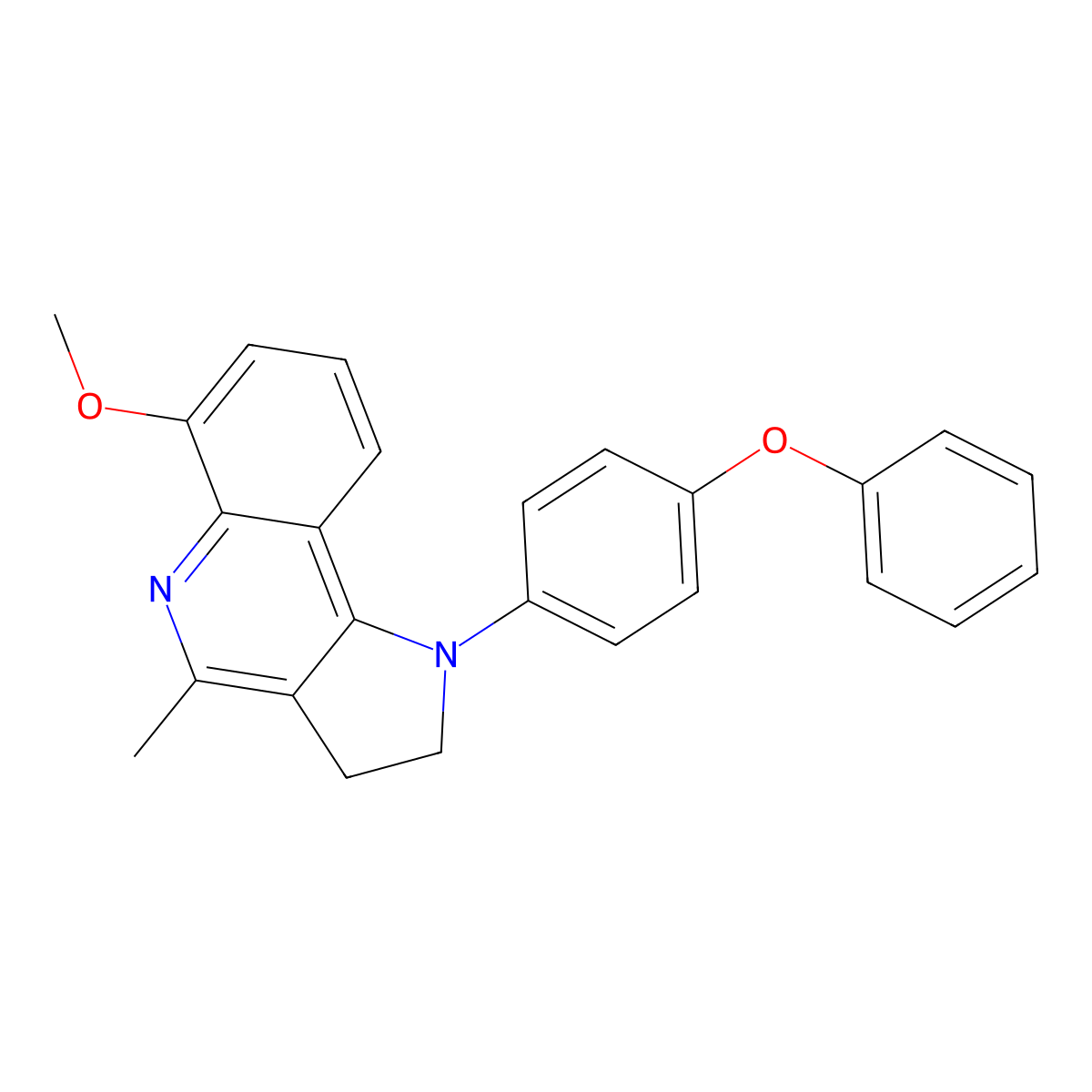 6-Methoxy-4-methyl-1-(4-phenoxyphenyl)-2,3-dihydropyrrolo[3,2-c]quinoline molecular structure, CAS 860789-39-5