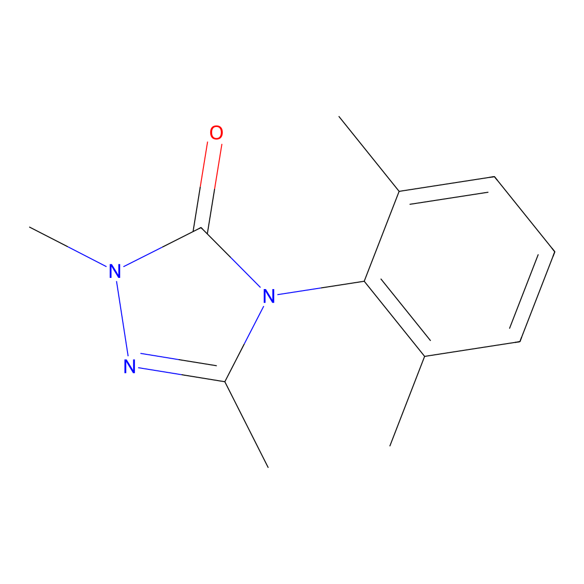 4-(2,6-dimethylphenyl)-2,5-dimethyl-2,4-dihydro-3H-1,2,4-triazol-3-one molecular structure, CAS 860789-43-1