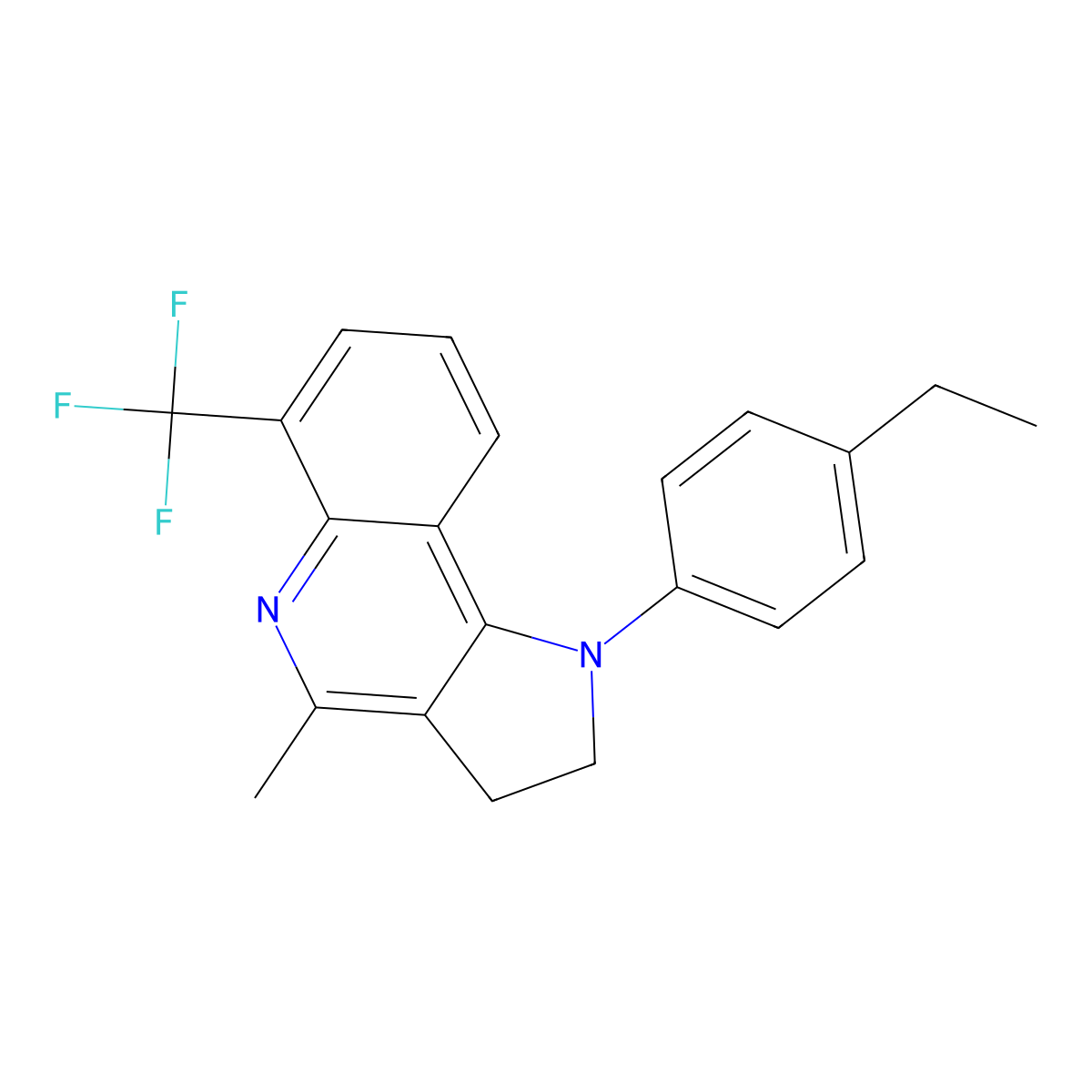 1-(4-ethylphenyl)-4-methyl-6-(trifluoromethyl)-2,3-dihydro-1H-pyrrolo[3,2-c]quinoline molecular structure, CAS 860789-44-2