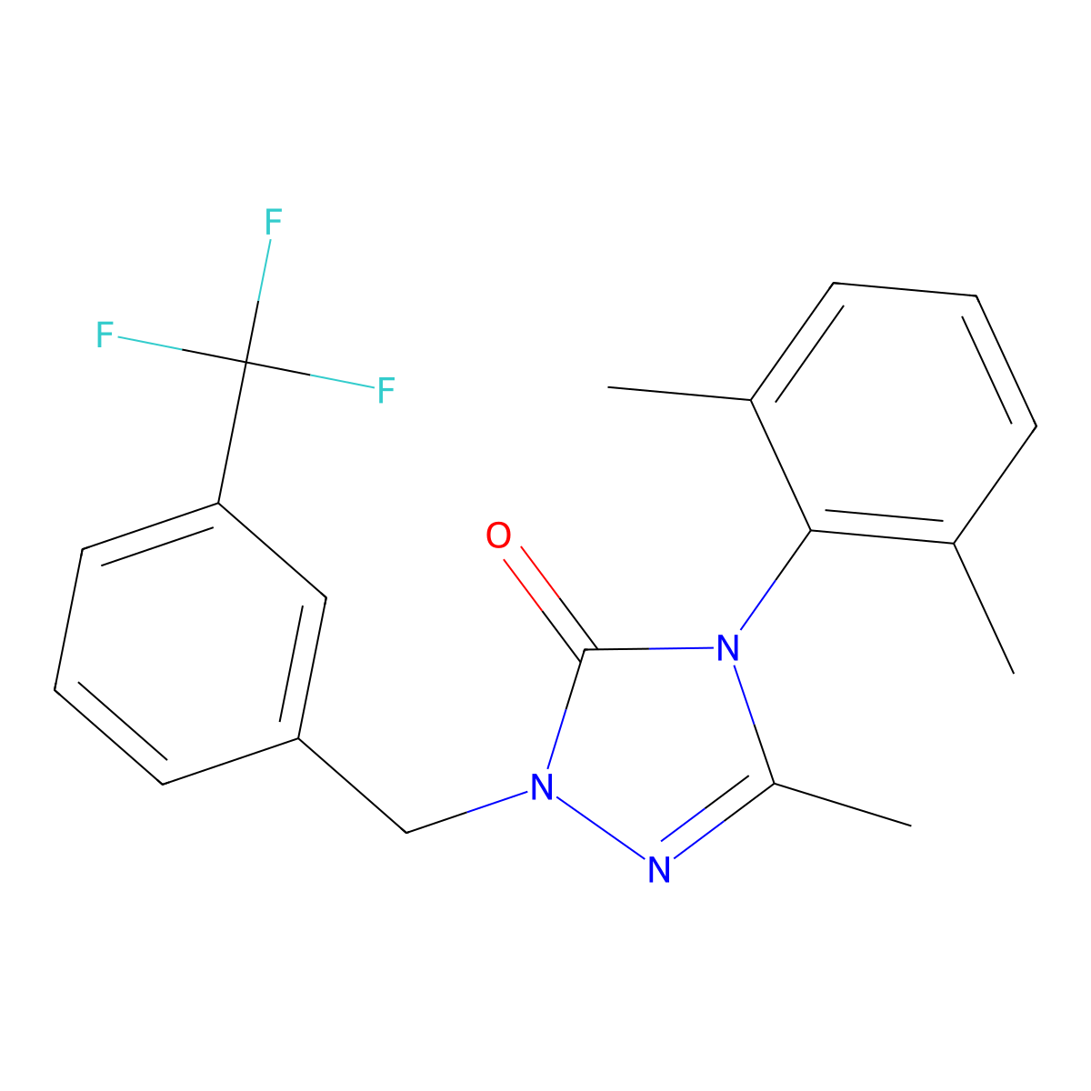 4-(2,6-dimethylphenyl)-5-methyl-2-[3-(trifluoromethyl)benzyl]-2,4-dihydro-3H-1,2,4-triazol-3-one molecular structure, CAS 860789-48-6