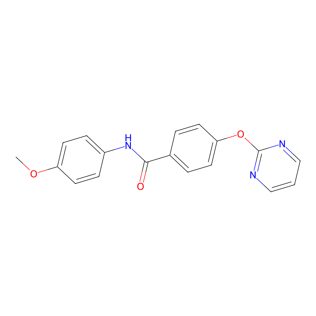 N-(4-methoxyphenyl)-4-(2-pyrimidinyloxy)benzenecarboxamide molecular structure, CAS 860789-51-1