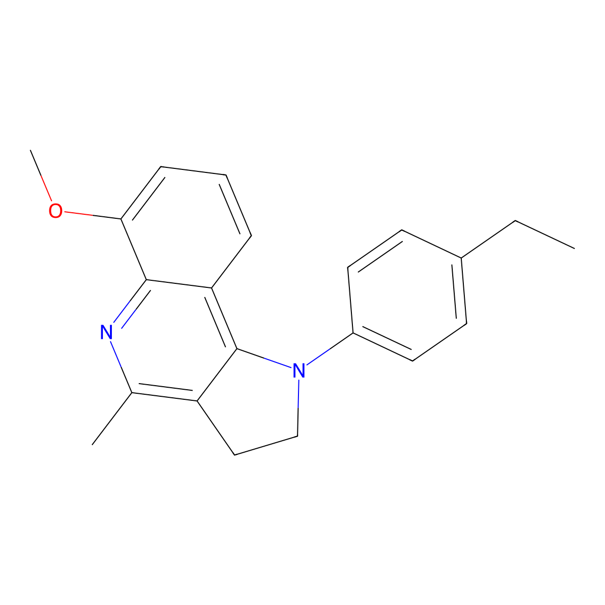 1-(4-ethylphenyl)-6-methoxy-4-methyl-2,3-dihydro-1H-pyrrolo[3,2-c]quinoline molecular structure, CAS 860789-56-6