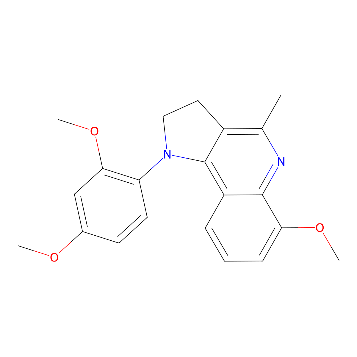 1-(2,4-dimethoxyphenyl)-6-methoxy-4-methyl-2,3-dihydro-1H-pyrrolo[3,2-c]quinoline molecular structure, CAS 860789-57-7