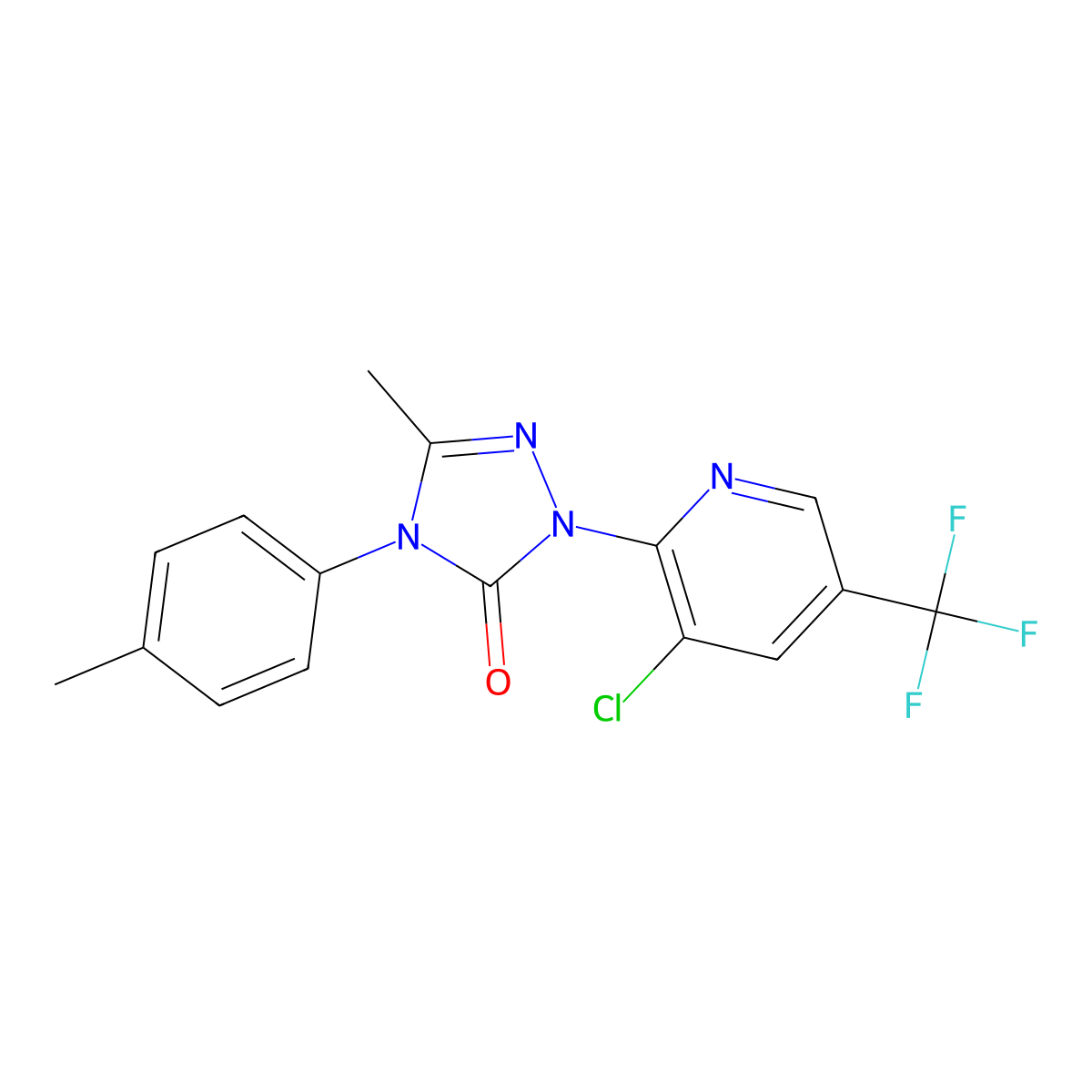 2-[3-Chloro-5-(trifluoromethyl)-2-pyridinyl]-5-methyl-4-(4-methylphenyl)-1,2,4-triazol-3-one molecular structure, CAS 860789-68-0