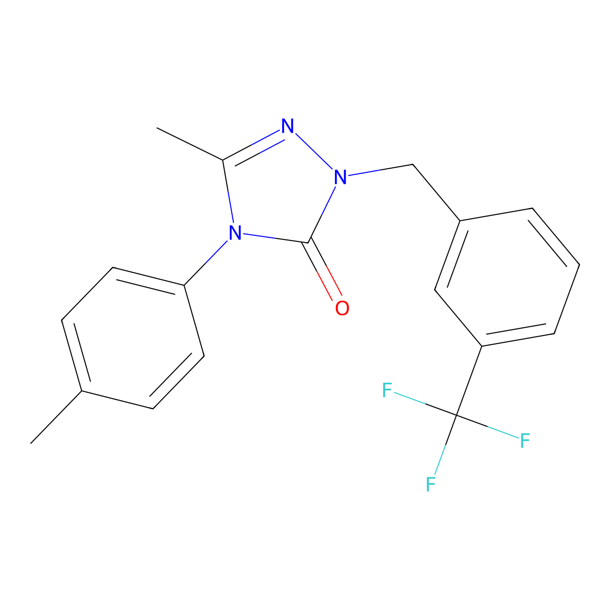 5-methyl-4-(4-methylphenyl)-2-[3-(trifluoromethyl)benzyl]-2,4-dihydro-3H-1,2,4-triazol-3-one molecular structure, CAS 860789-70-4