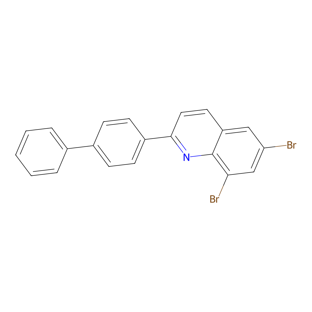 6,8-Dibromo-2-(4-phenylphenyl)quinoline molecular structure, CAS 860789-76-0