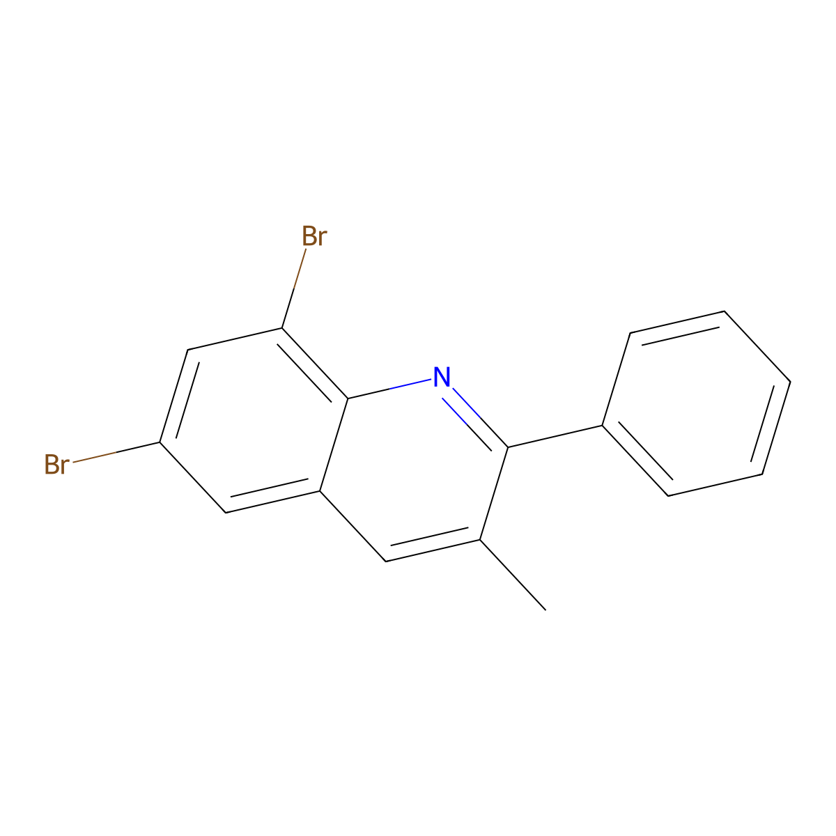 6,8-Dibromo-3-methyl-2-phenylquinoline molecular structure, CAS 860789-78-2
