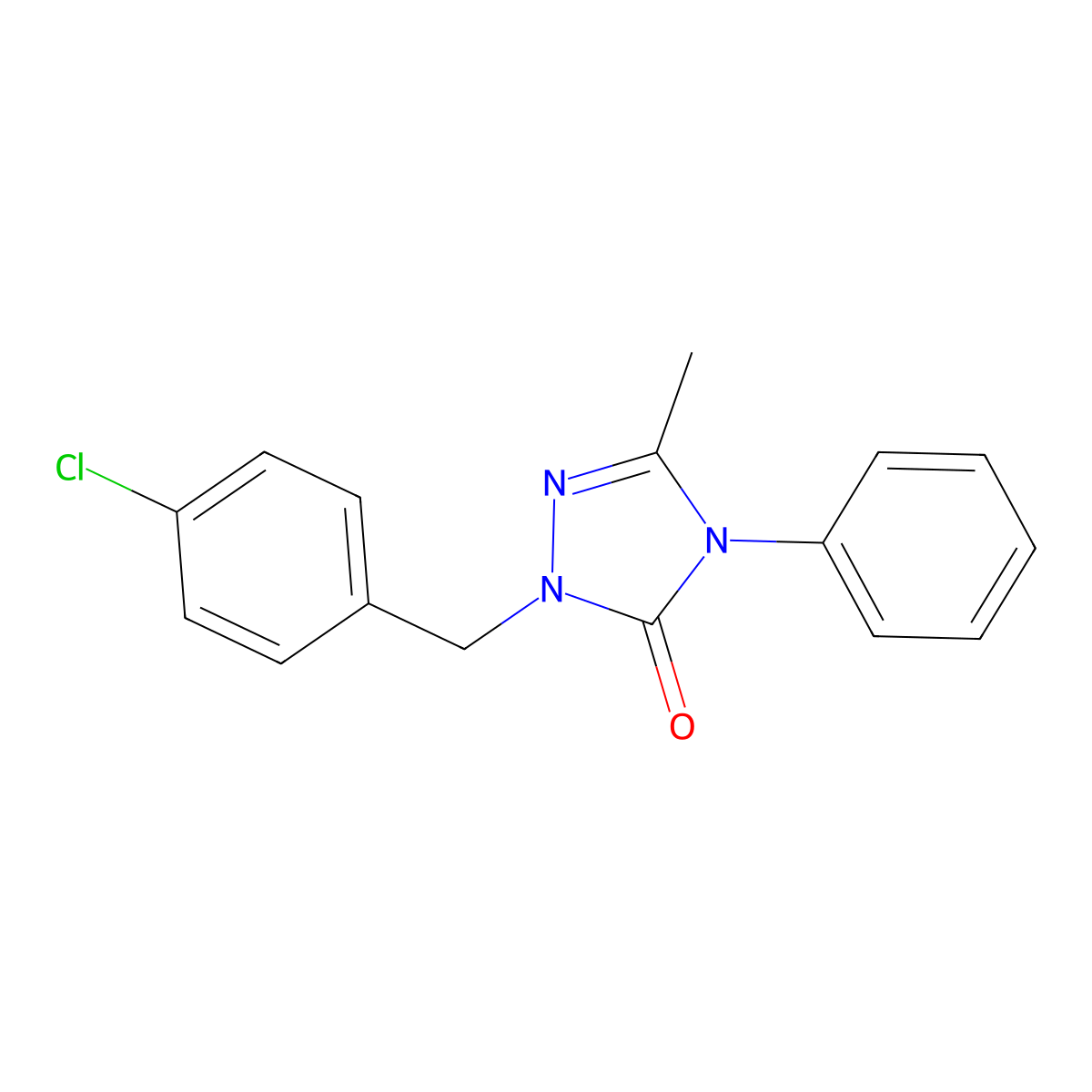2-(4-chlorobenzyl)-5-methyl-4-phenyl-2,4-dihydro-3H-1,2,4-triazol-3-one molecular structure, CAS 860789-80-6
