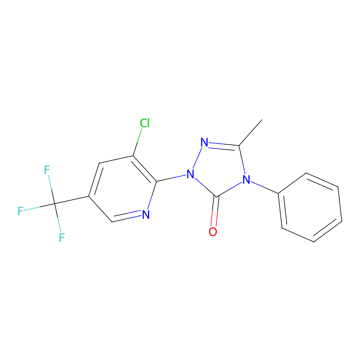 2-[3-chloro-5-(trifluoromethyl)-2-pyridinyl]-5-methyl-4-phenyl-2,4-dihydro-3H-1,2,4-triazol-3-one molecular structure, CAS 860789-81-7