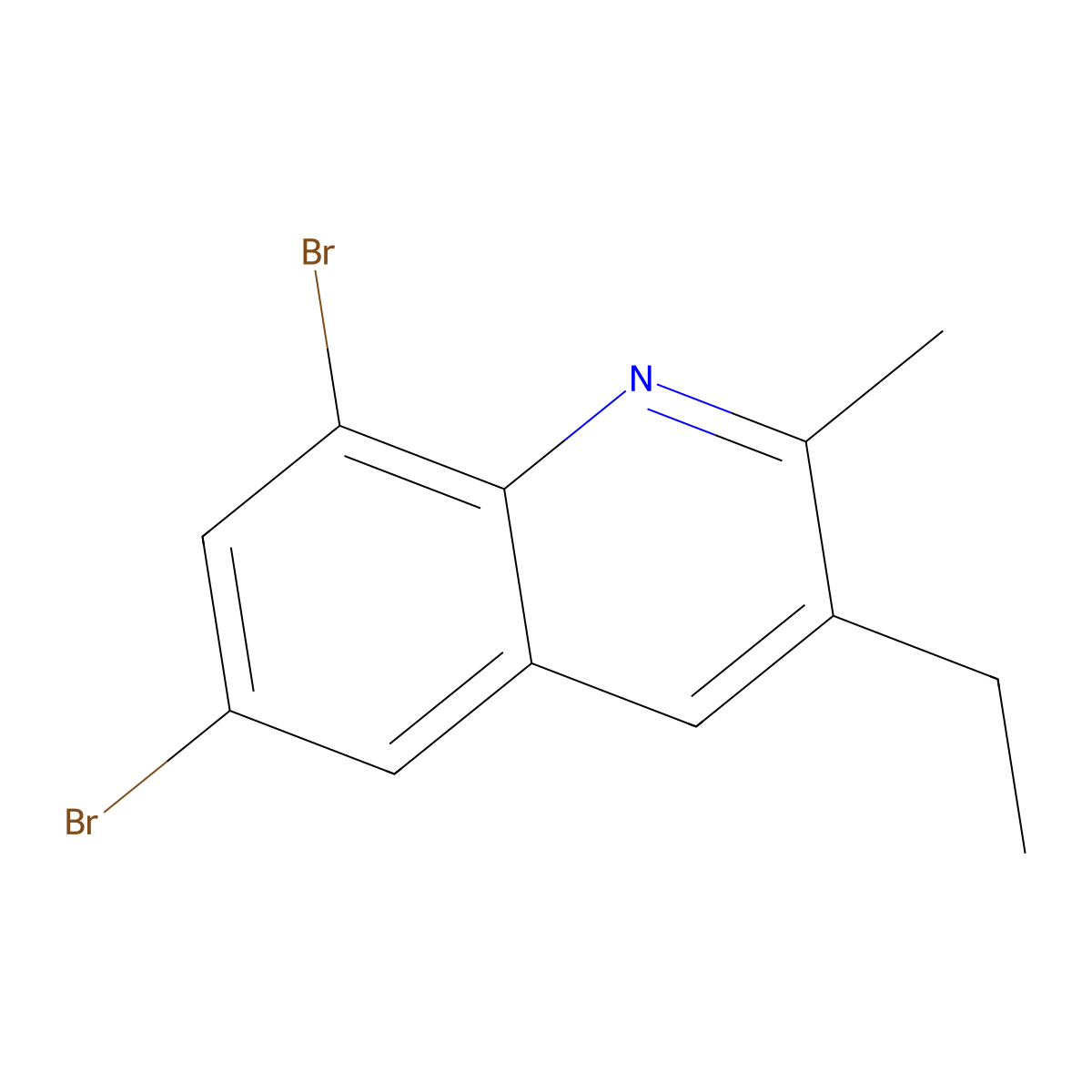 6,8-Dibromo-3-ethyl-2-methylquinoline molecular structure, CAS 860789-83-9
