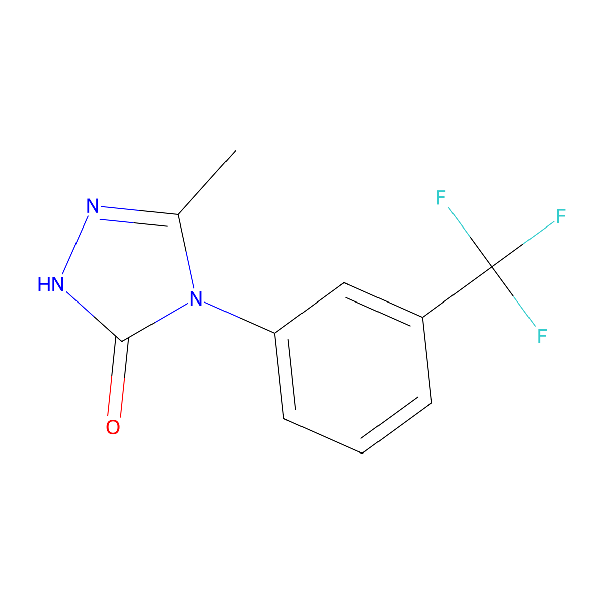 5-methyl-4-[3-(trifluoromethyl)phenyl]-2,4-dihydro-3H-1,2,4-triazol-3-one molecular structure, CAS 860789-84-0