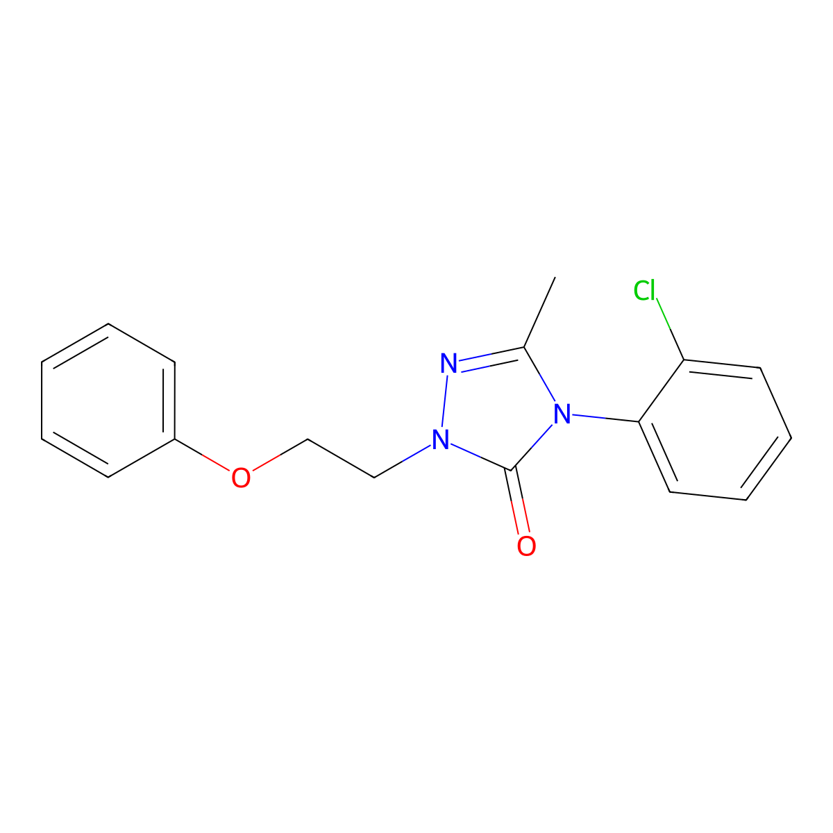 4-(2-chlorophenyl)-5-methyl-2-(2-phenoxyethyl)-2,4-dihydro-3H-1,2,4-triazol-3-one molecular structure, CAS 860789-89-5