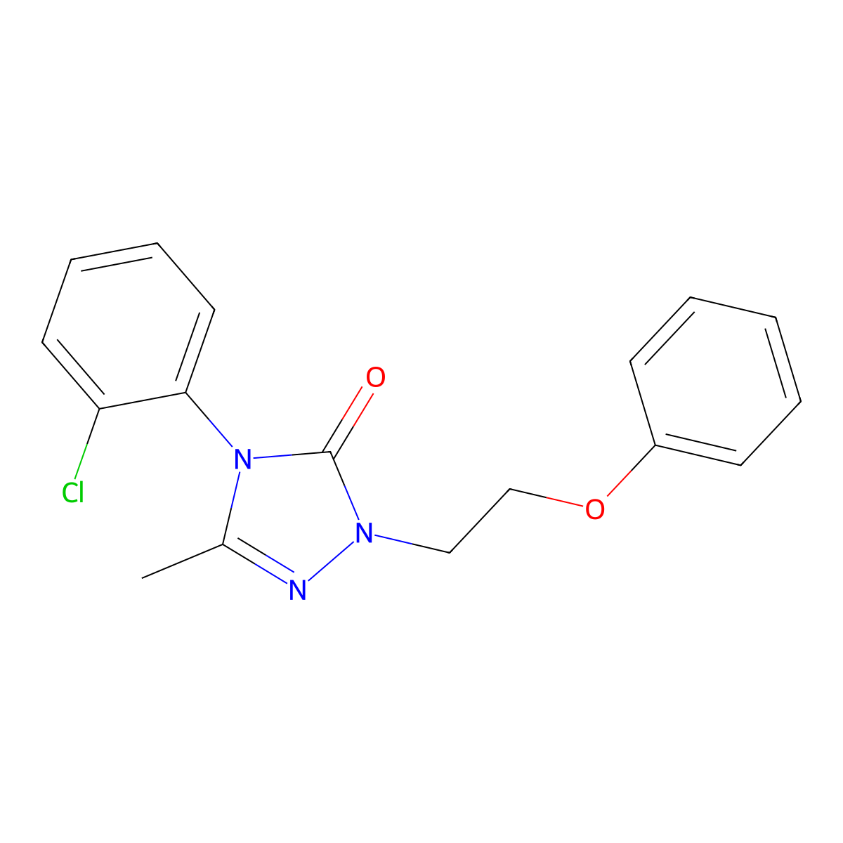4-(2-chlorophenyl)-5-methyl-2-(2-phenoxyethyl)-2,4-dihydro-3H-1,2,4-triazol-3-one molecular structure, CAS 860789-89-5