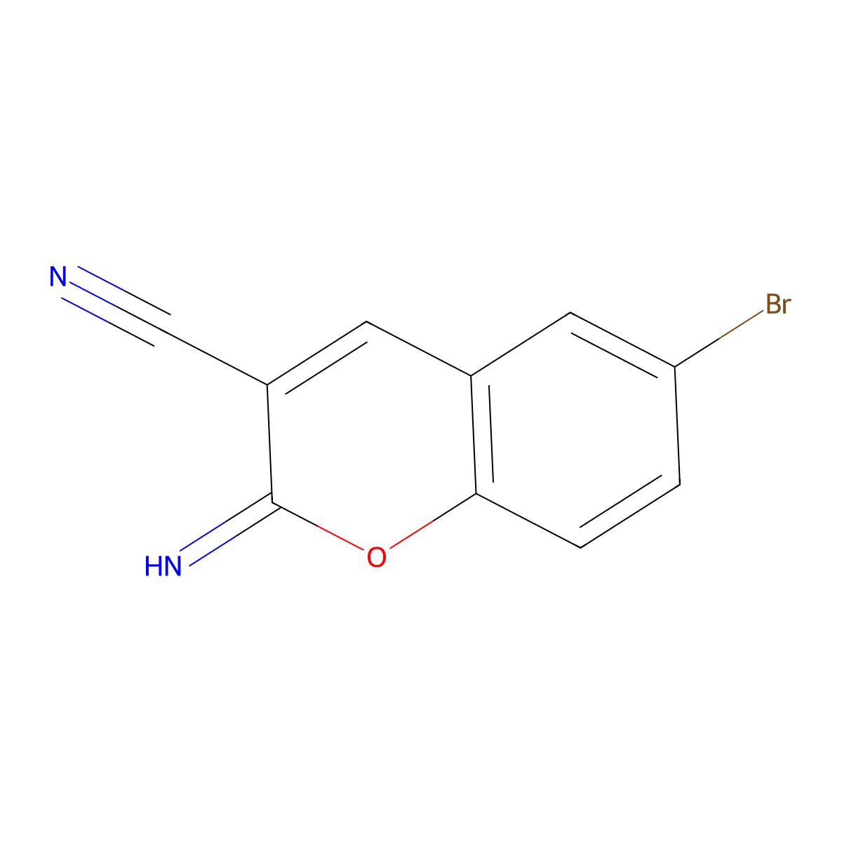 6-Bromo-3-cyano-2-iminocoumarin molecular structure, CAS 860789-92-0