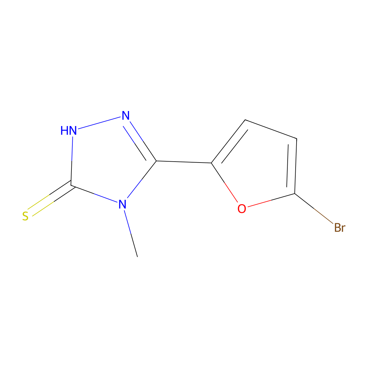 5-(5-bromo-2-furyl)-4-methyl-4H-1,2,4-triazole-3-thiol molecular structure, CAS 860790-21-2
