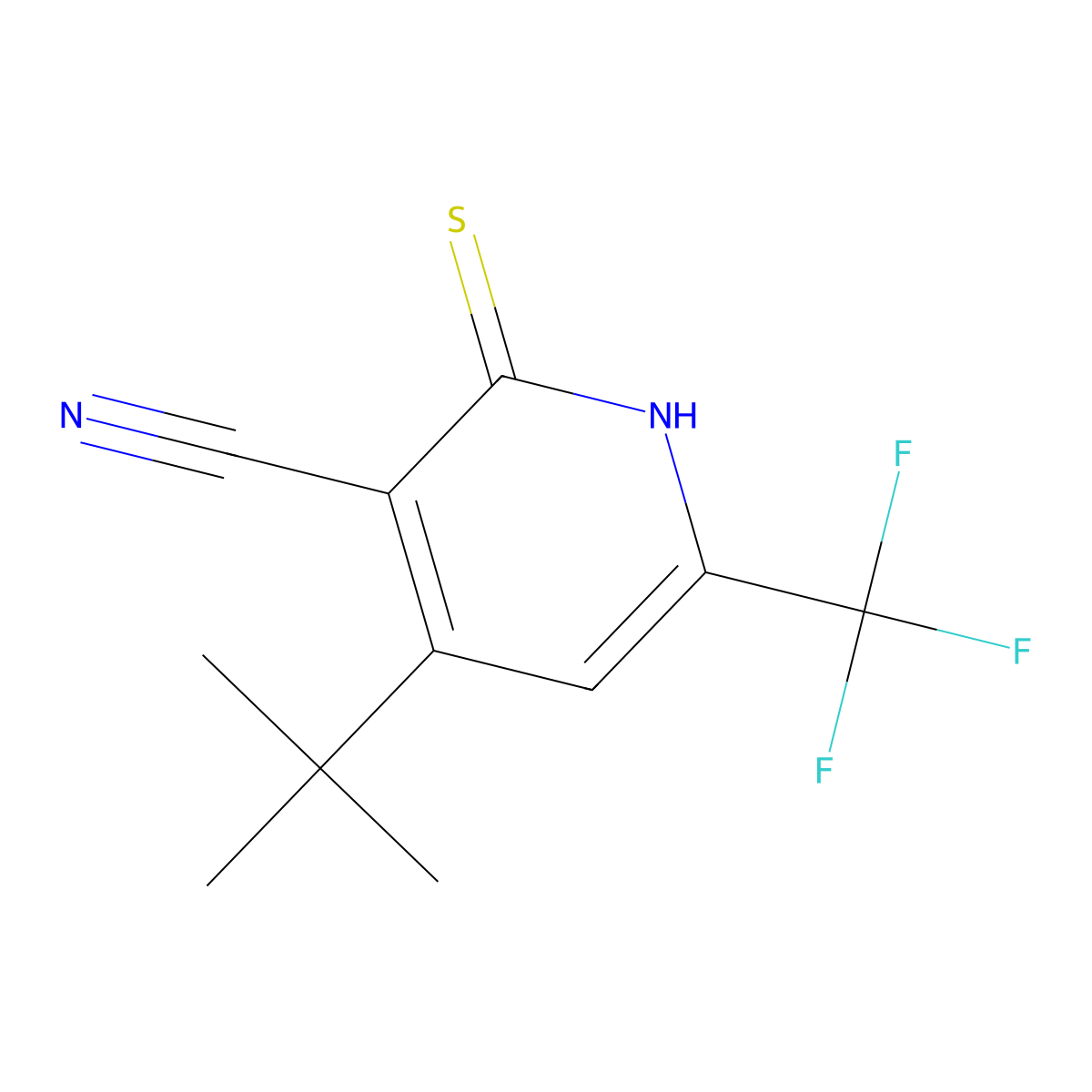 4-(tert-Butyl)-2-mercapto-6-(trifluoromethyl)nicotinonitrile molecular structure, CAS 860790-41-6