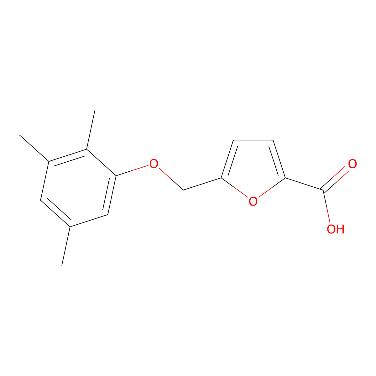 5-[(2,3,5-Trimethylphenoxy)methyl]furan-2-carboxylic acid molecular structure, CAS 860790-42-7