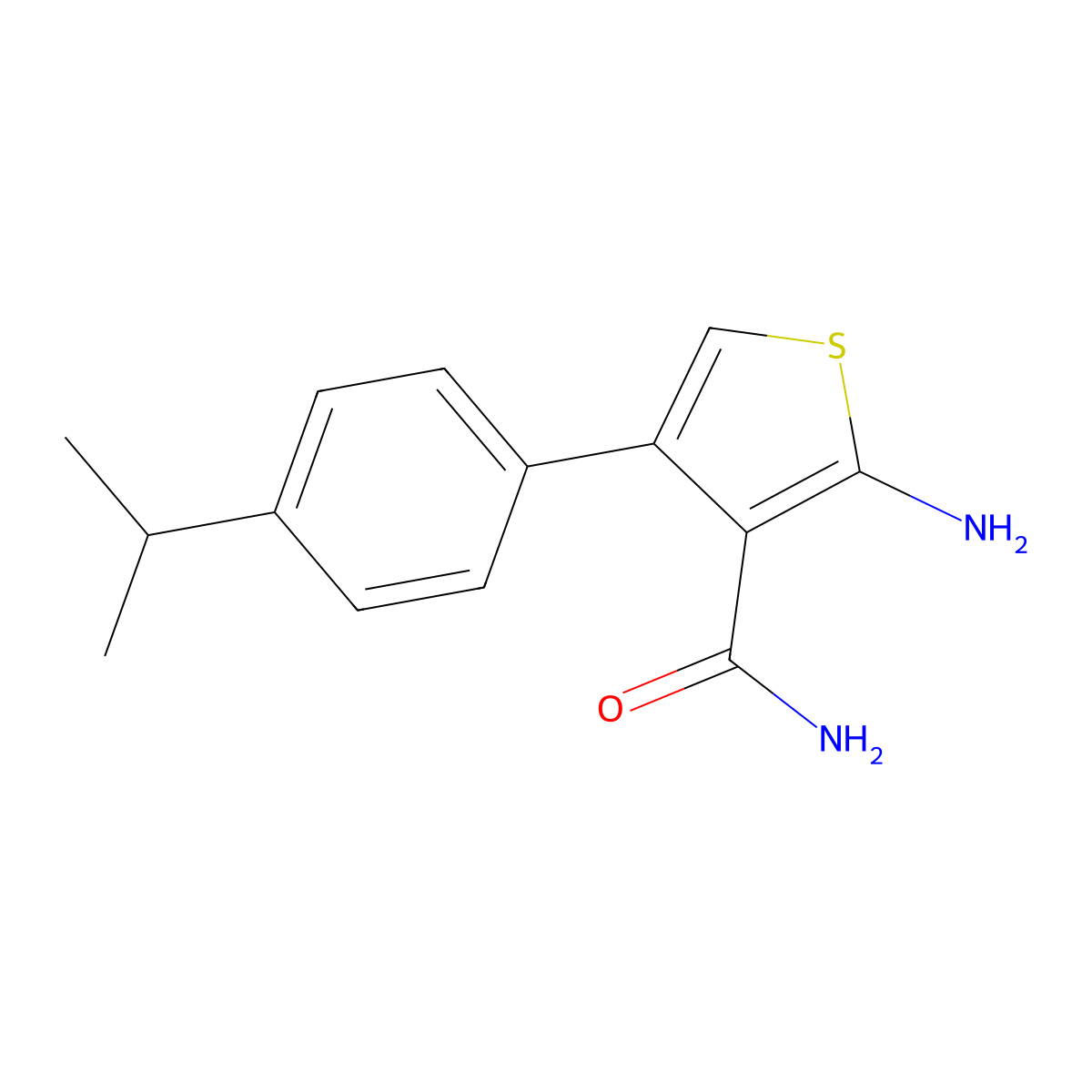 2-Amino-4-(4-isopropylphenyl)thiophene-3-carboxamide molecular structure, CAS 860791-06-6