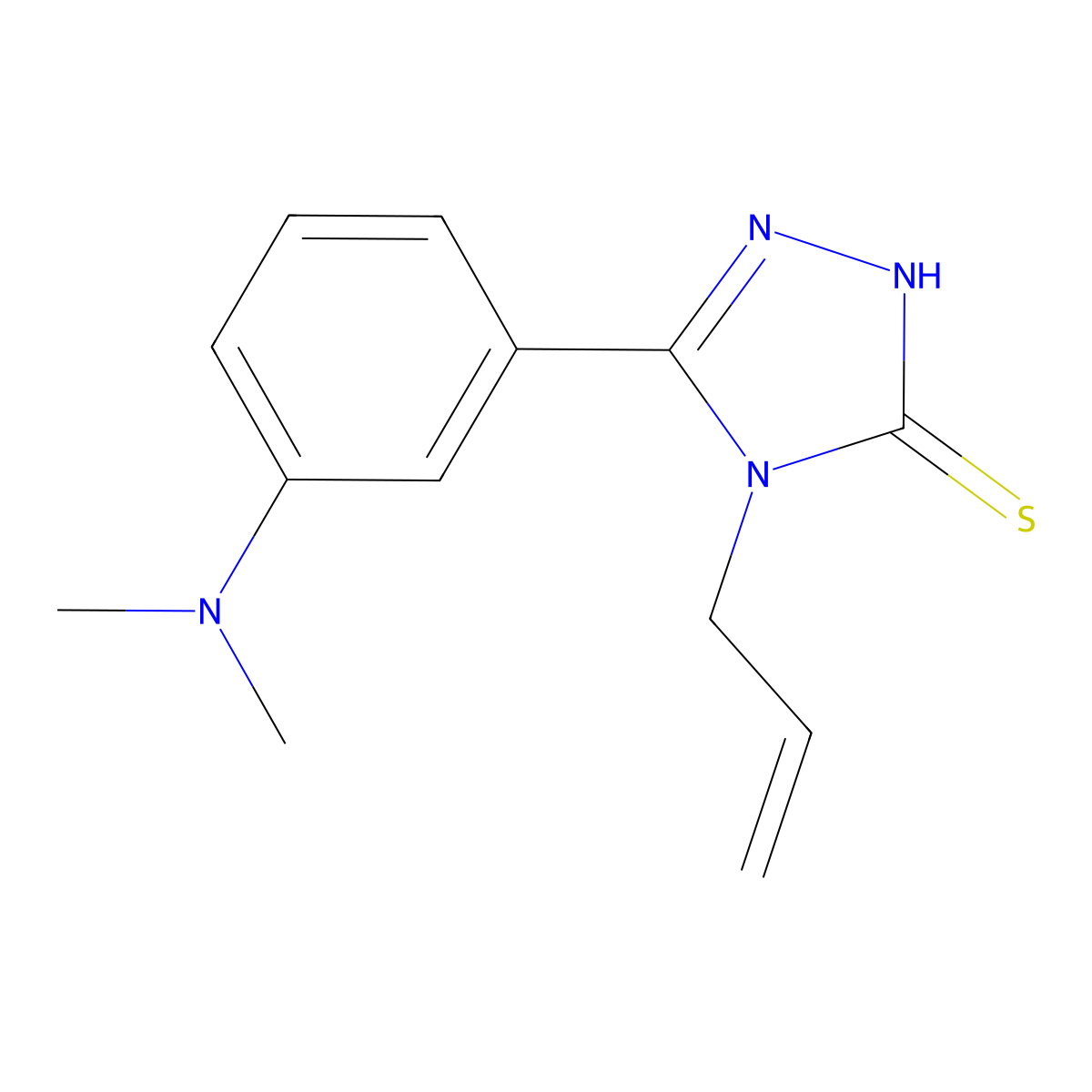 4-allyl-5-[3-(dimethylamino)phenyl]-4H-1,2,4-triazole-3-thiol molecular structure, CAS 860792-65-0