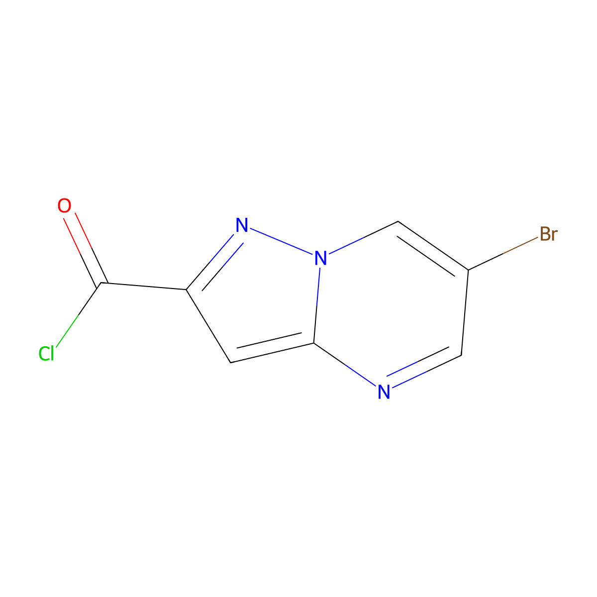 6-Bromopyrazolo[1,5-a]pyrimidine-2-carbonyl chloride molecular structure, CAS 860792-68-3