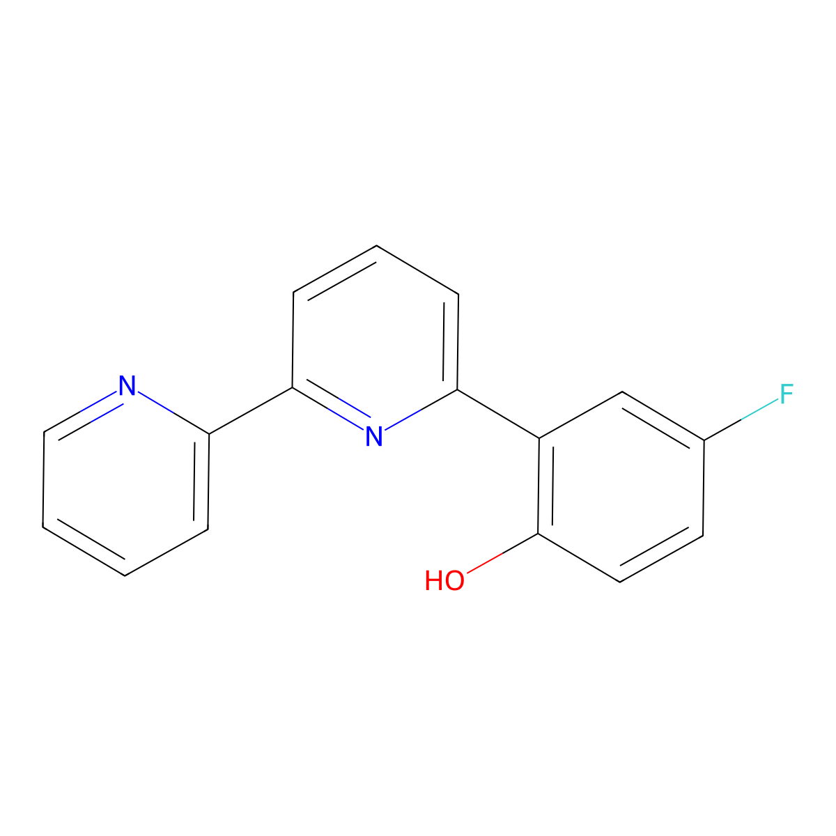 2-([2,2'-Bipyridin]-6-yl)-4-fluorophenol molecular structure, CAS 860803-42-5