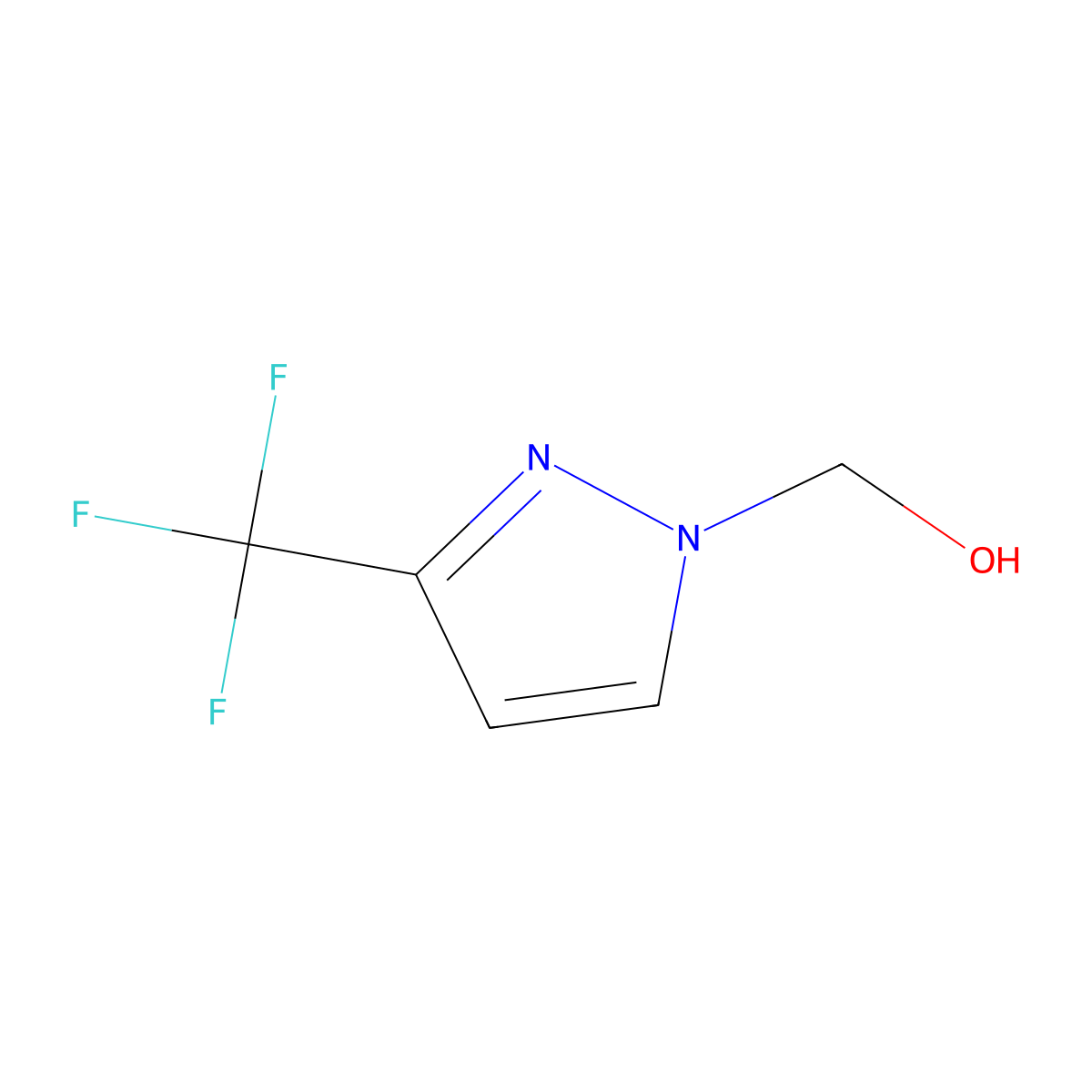 [3-(trifluoromethyl)-1H-pyrazol-1-yl]methanol molecular structure, CAS 860807-19-8