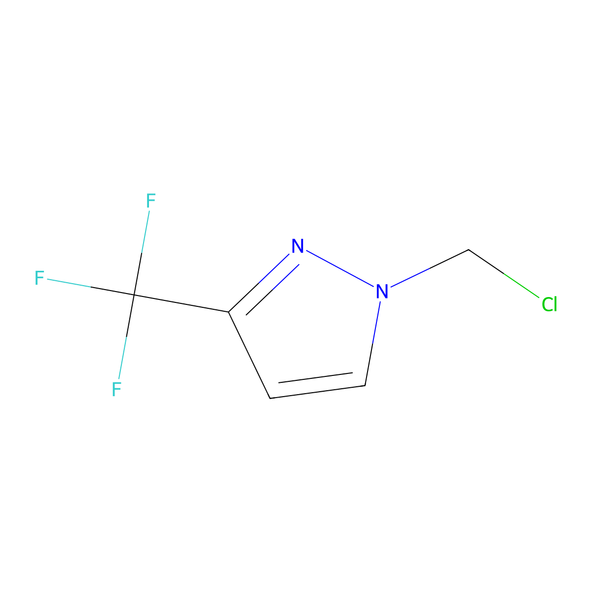 1-(chloromethyl)-3-(trifluoromethyl)-1H-pyrazole molecular structure, CAS 860807-20-1