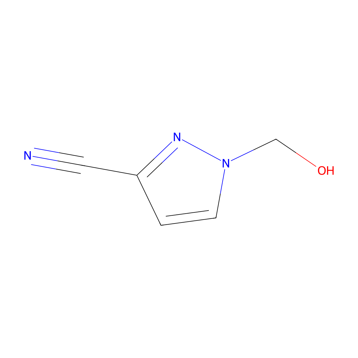 1-(Hydroxymethyl)-1H-pyrazole-3-carbonitrile molecular structure, CAS 860807-23-4