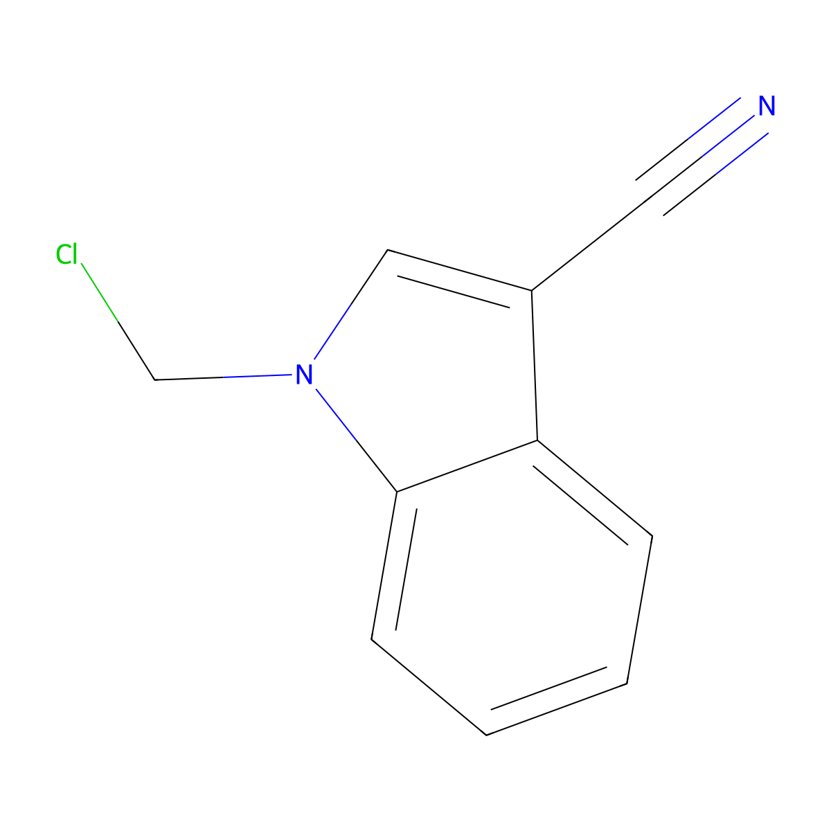 1-(chloromethyl)-1H-indole-3-carbonitrile molecular structure, CAS 860807-68-7