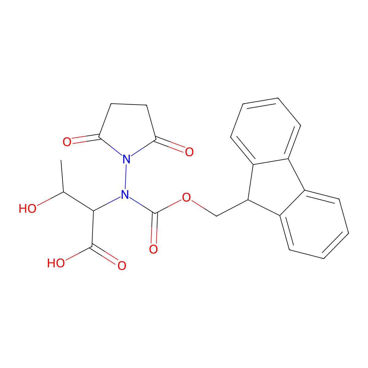 2,5-dioxopyrrolidin-1-yl (((9H-fluoren-9-yl)methoxy)carbonyl)-L-threoninate molecular structure, CAS 86088-53-1