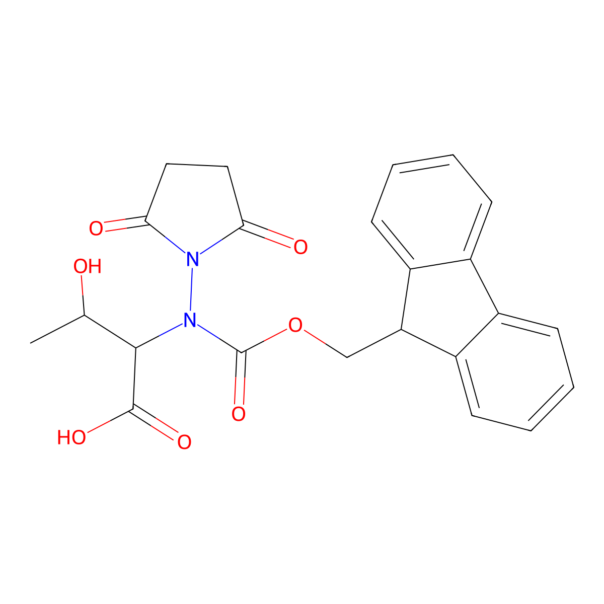 2,5-dioxopyrrolidin-1-yl (((9H-fluoren-9-yl)methoxy)carbonyl)-L-threoninate molecular structure, CAS 86088-53-1