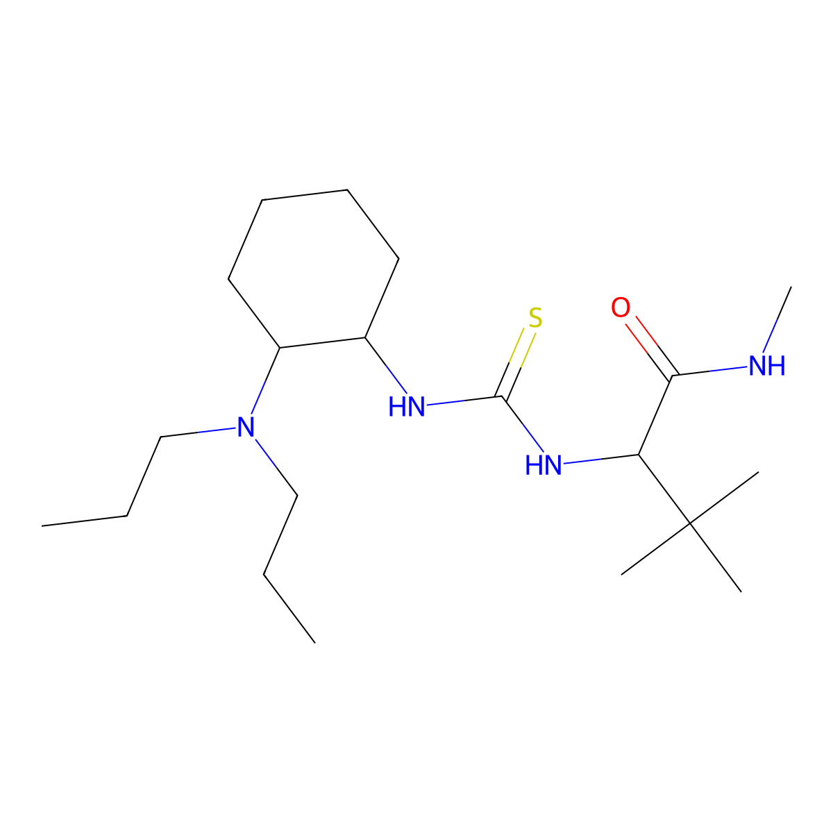 (S)-2-(3-((1R,2R)-2-(Dipropylamino)cyclohexyl)thioureido)-N,3,3-trimethylbutanamide molecular structure, CAS 860994-52-1