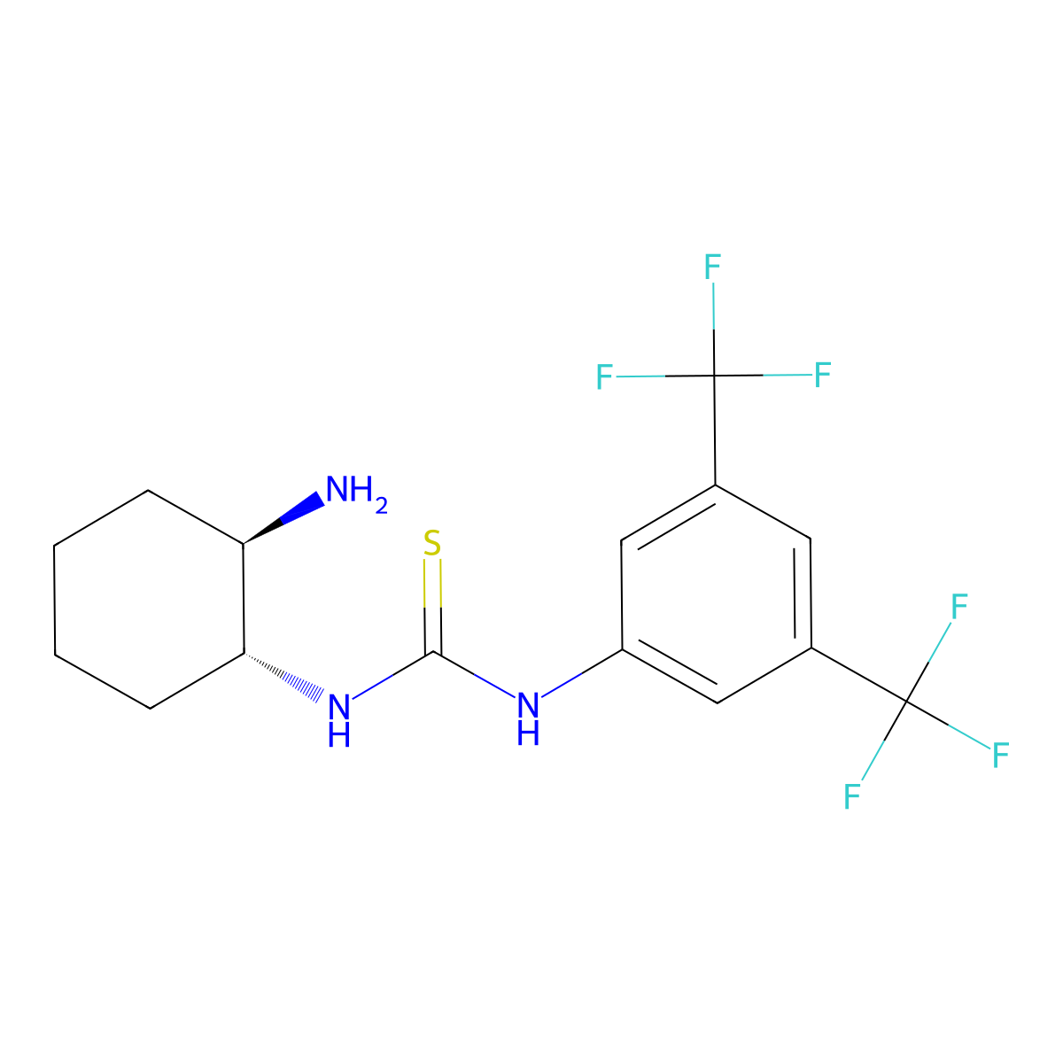 1-((1R,2R)-2-Aminocyclohexyl)-3-(3,5-bis(trifluoromethyl)phenyl)thiourea molecular structure, CAS 860994-58-7