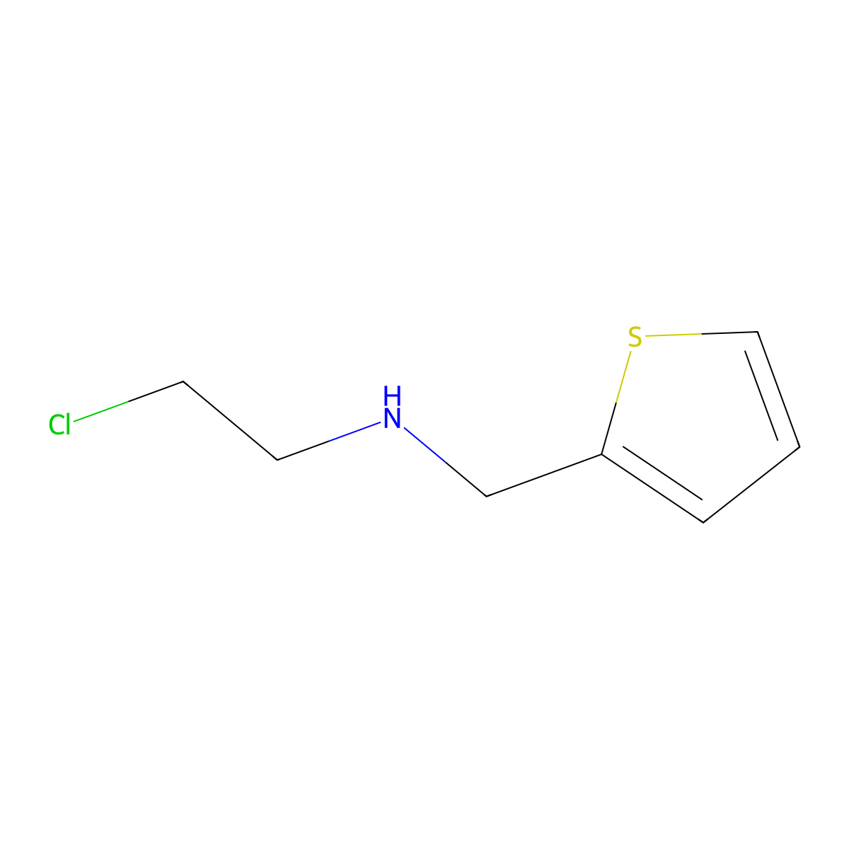 (2-Chloroethyl)[(thiophen-2-yl)methyl]amine molecular structure, CAS 860997-02-0