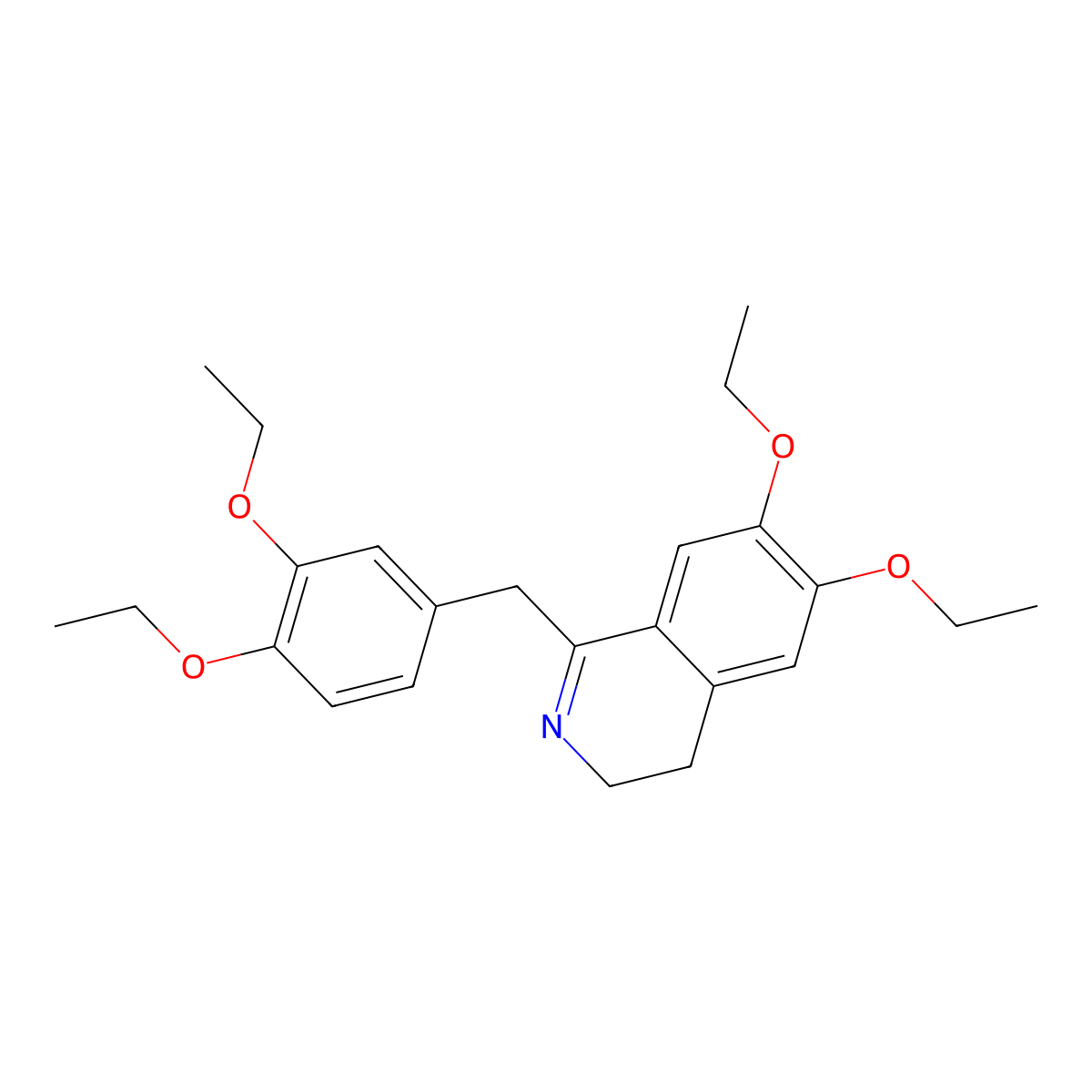 1-[(3,4-Diethoxyphenyl)methyl]-6,7-diethoxy-3,4-dihydroisoquinoline molecular structure, CAS 861-27-8