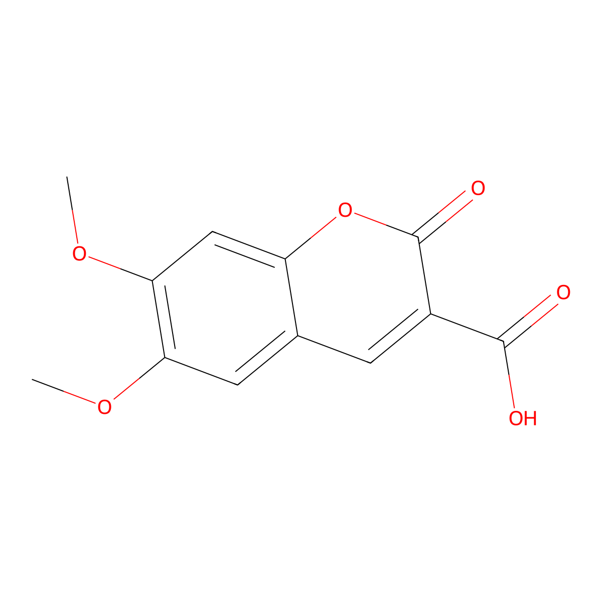 6,7-Dimethoxy-2-oxochromene-3-carboxylic acid molecular structure, CAS 86100-68-7
