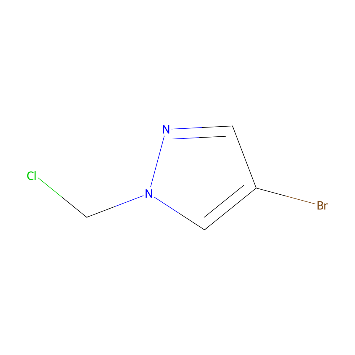 4-bromo-1-(chloromethyl)-1H-pyrazole molecular structure, CAS 861001-09-4