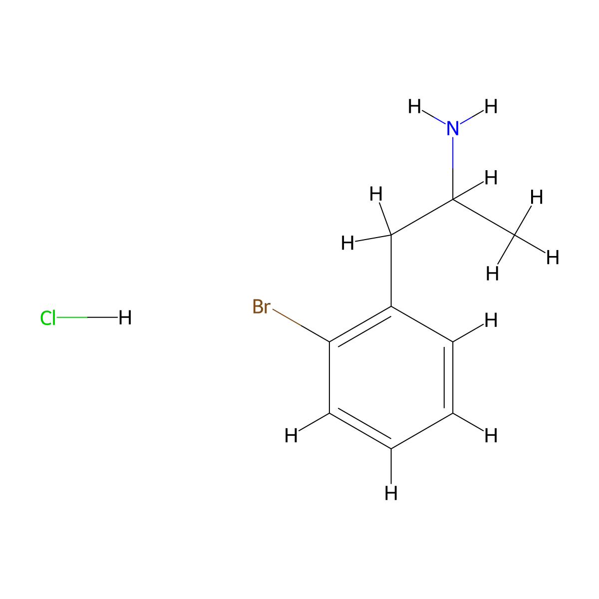 1-(2-Bromophenyl)propan-2-amine hydrochloride molecular structure, CAS 861006-36-2